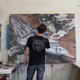 Umjetnik ispred platna slika